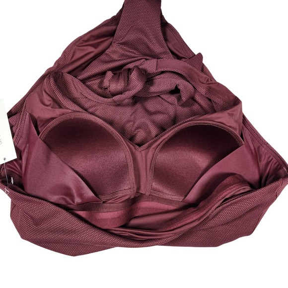 SPANX Shape Burgundy Halter‎ One Piece Swimsuit XL Extra Large Swimwear $188 NWT - Picture 9 of 11